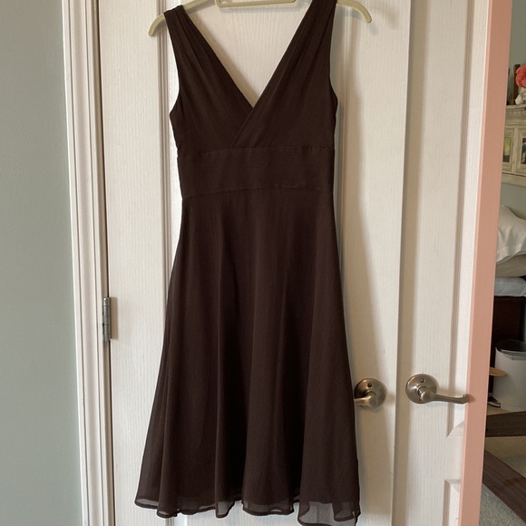 JCrew Brown Crepe Silk Dress 00 - Picture 2 of 6